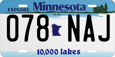 MN license plate 078NAJ