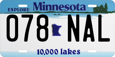 MN license plate 078NAL