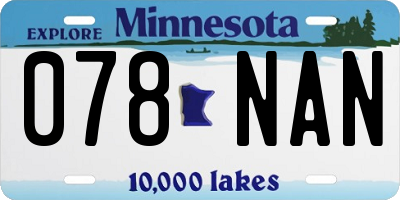 MN license plate 078NAN