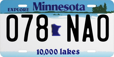 MN license plate 078NAO