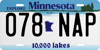 MN license plate 078NAP