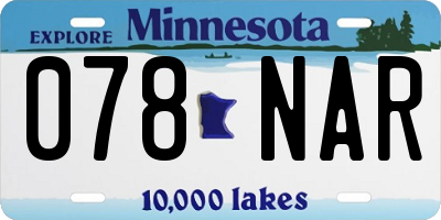 MN license plate 078NAR