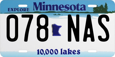 MN license plate 078NAS