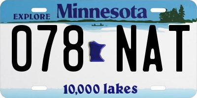 MN license plate 078NAT