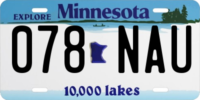 MN license plate 078NAU
