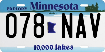 MN license plate 078NAV