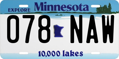 MN license plate 078NAW