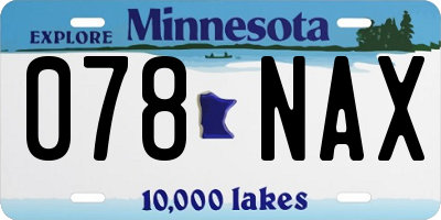 MN license plate 078NAX