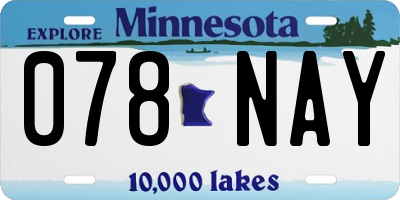 MN license plate 078NAY