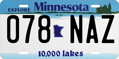 MN license plate 078NAZ