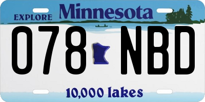 MN license plate 078NBD