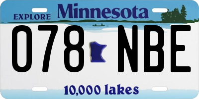 MN license plate 078NBE