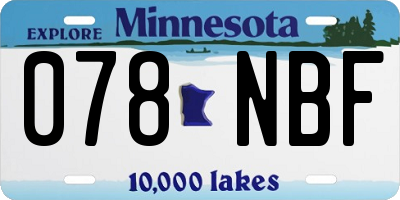 MN license plate 078NBF