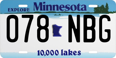 MN license plate 078NBG