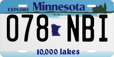 MN license plate 078NBI