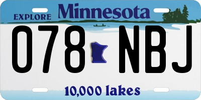 MN license plate 078NBJ