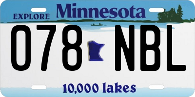 MN license plate 078NBL