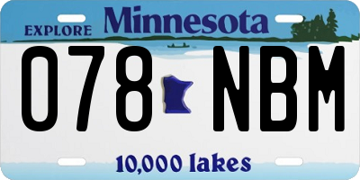 MN license plate 078NBM