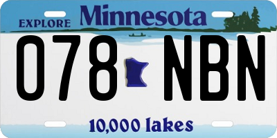 MN license plate 078NBN