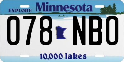 MN license plate 078NBO