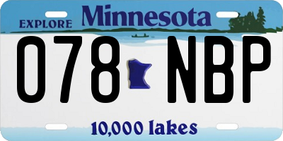 MN license plate 078NBP