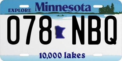 MN license plate 078NBQ