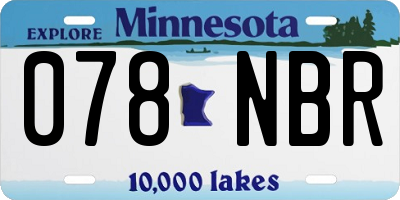 MN license plate 078NBR