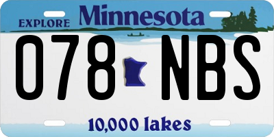 MN license plate 078NBS