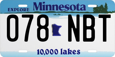 MN license plate 078NBT
