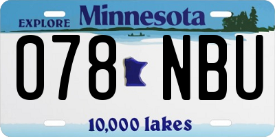 MN license plate 078NBU