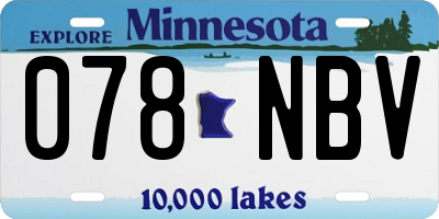 MN license plate 078NBV
