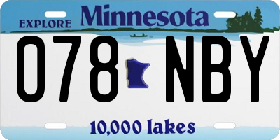 MN license plate 078NBY