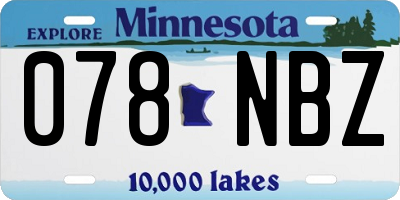 MN license plate 078NBZ