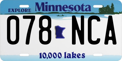 MN license plate 078NCA