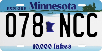 MN license plate 078NCC