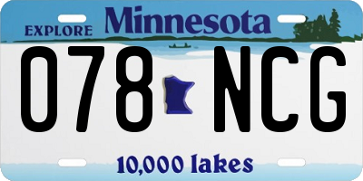 MN license plate 078NCG