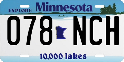 MN license plate 078NCH