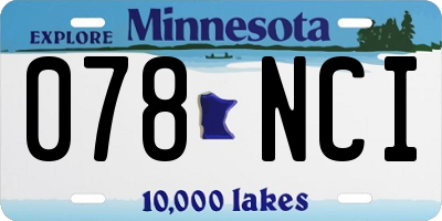 MN license plate 078NCI