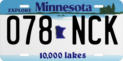 MN license plate 078NCK
