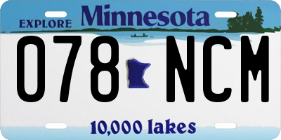 MN license plate 078NCM