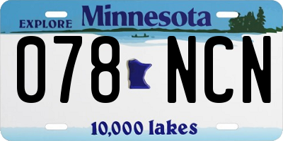 MN license plate 078NCN