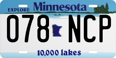 MN license plate 078NCP