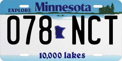 MN license plate 078NCT