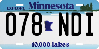 MN license plate 078NDI