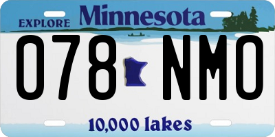 MN license plate 078NMO