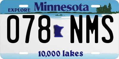 MN license plate 078NMS