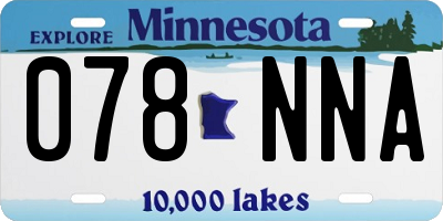 MN license plate 078NNA