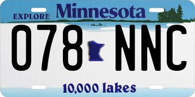 MN license plate 078NNC