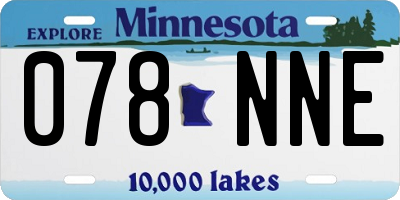 MN license plate 078NNE