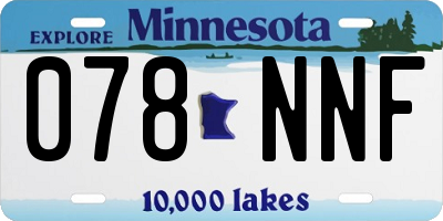 MN license plate 078NNF